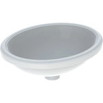 Lavabo bajo encimera Geberit serie VariForm ovalado: B1=42cm, Toma de grifo=Sin, Rebosadero=Sin, Blanco